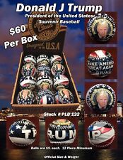 President Donald Trump Gloss Embossed Collectible Souvenir   12 Baseballs picture