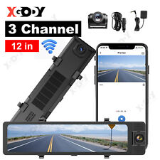 XGODY 3 Lens 12 in Dash Cam 4K Front & 1080P Inside & 1080P Rear Camera GPS WIFI picture
