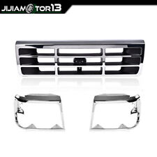 NEW 3PCS Chrome Headlight Door Grille Fit For 1992-1996 Ford F150 F250 Bronco  picture