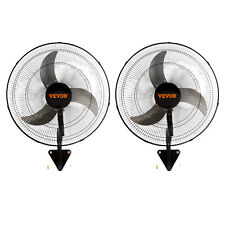 VEVOR 2Pcs 18'' Industrial Wall Mount Fan Oscillating Metal Fan 3 Speed Airflow picture