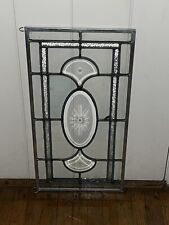 ANTIQUE (1930s) LEADED BEVELED ETCHED GLASS WINDOW, recently restored picture