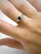 2.00Ct Oval Cut Lab Created Sapphire Engagement Ring 14K White Gold Finish picture