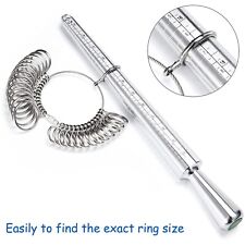 Metal Ring Sizer Guage Mandrel Finger Sizing Measure Stick Standard Jewelry Tool picture