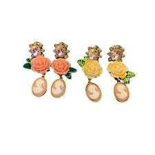 French court style three-dimensional camellia portrait classic earrings availabl picture