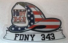 Reflective fireman Sticker FDNY 343 American Flag picture