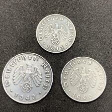 Third Reich Coin Lot Rare World War 2 German Zinc 1 5 & 10 Reichspfennig Coins picture