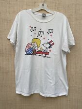 Vtg Peanuts L Graphic T-shirt Shirt Snoopy Gildan American July 4th Schroeder picture