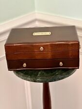 Vintage Mahogany Reed & Barton Jewelry Box with Velvet Interior & Brass Hardware picture