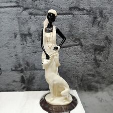 Vintage Art Deco Statue Woman Flapper with Greyhound Whippet Dog La Verona... picture