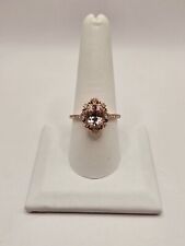 Vintage-Inspired 14k Rose Gold Morganite and Diamond Ring size 9  picture