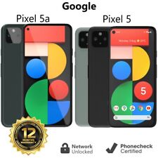 Google Pixel 5 | 5a - 128GB - Black | Green (Unlocked) Smartphone - Very Good picture