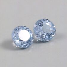 AAA 10x10 MM Natural Brazilian Aquamarine Loose Round Gemstone Cut Matched Pair picture