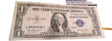 US 1$ Dollar Bill Series 1935 E Blue Seal Rear Vintage  Silver Certificate  picture
