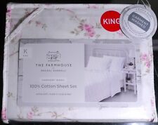 NEW The Farmhouse By Rachel Ashwell 4 Pc King Sheet Set Rose Roses Flowers picture