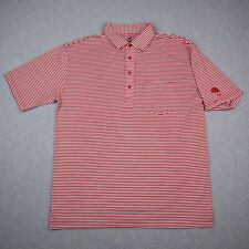 Horn Legend Shirt Luxury Performance Golf Mens M Polo Red White Stripe Stretch picture
