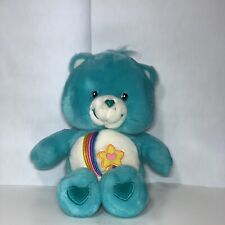 THANKS A LOT Talking Care Bear 12” 2004 Teal Rainbow Star Plush Talks VGUC picture