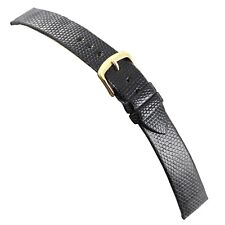 17mm Hadley-Roma Black Genuine Java Lizard Unstitched Men's Watch Band 970 Long picture