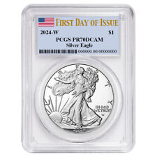 2024-W Proof $1 American Silver Eagle PCGS PR70DCAM FDOI Flag Label picture