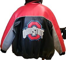 Ohio State Buckeyes Collage OSU Leather Jacket picture