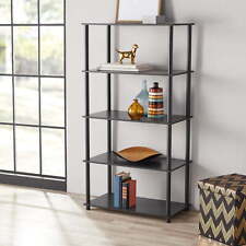 Mainstays No Tools 5-Shelf Storage Bookcase, True Black Oak picture