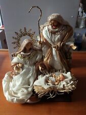 Baby Jesus Nativity Triptych Holy Family Fabric Ceramics picture