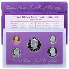 1988 S Proof Set Original Box & COA 5 Coins US Mint picture