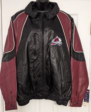 Vintage Colorado Avalanche Pro Player Genuine Leather Jacket NHL Hockey L NWT picture