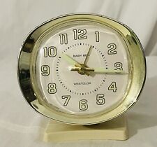 Vintage Baby Ben Westclox Gold & Cream Alarm Clock Wind Up Glow In Dark Works picture