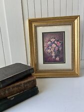 Vintage Style Gold Framed Floral Print Moody picture