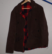 Vintage 50s 60s Sears Fieldmaster Flannel Lined Jacket Size LARGE BUTTON Up picture