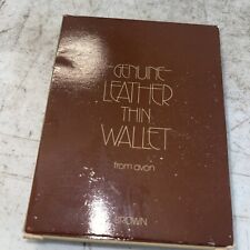 VINTAGE AVON*ULTRA SLIM LEATHER WALLET*BROWN *1984 RARE picture