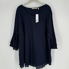 Soft surroundings top  women’s 3x navy  blue siesta key tunic relaxed blouse picture