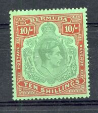 BERMUDA 1938-53 10/- bluish green and deep red on green um/MNH. SG 119a Cat £200 picture