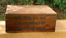 Antique Vintage Primitive Wood Berry Crate Box Rite Tool Co, Falls River MA picture