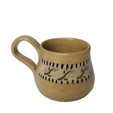 Stoneware Art Studio Handmade Pottery Mug Signed by Artist Folk Art NC Pottery picture