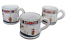 Delft Polychromatic Demitasse Cups Set of 3 Purchased in Amsterdam 1980's picture
