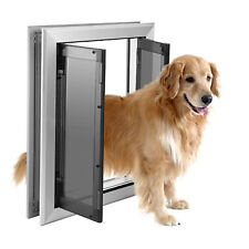 16''x21'' Premium Large Dog Door Aluminum Pet Door Double Panels Automatic Close picture
