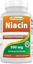 Best Naturals Niacin 500mg 250 Tablets with Flushing - Also Called Vitamin B3 picture