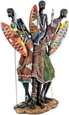 Design Toscano QL164451 16 in. Zulu Warriors of Kenya,full color picture