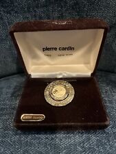 VTG Pierre Cardin Zodiac Money Clip Gold Plt Diamond Capricorn Birthday Dec-Jan picture