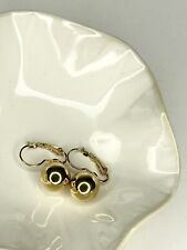 Vintage Signed PAT PEND Gold Tone Domed Drop Earrings-RARE picture