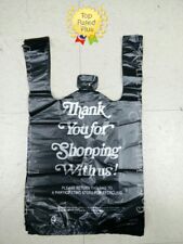 HDPE Black Thank You T-Shirt Bags Bag 1/8 Plastic Shopping Bags 10