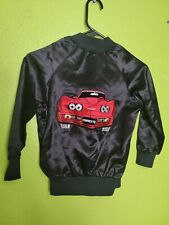 Vintage 1980s Hot Wheels Satin Jacket Made In USA Black Mattel Rare Corvette  picture