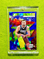 Luka Doncic BLUE PRIZM CRACKED ICE  #/75 SSP CARD 2022 Contenders Optic ILLUSION picture