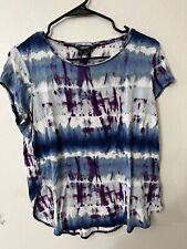 Simply Vera Vera Wang Women Shirt Size Large Multicolor Preppy Cap Sleeves Scoop picture