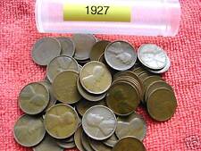 1927-P LINCOLN WHEAT CENT PENNY ROLL, 50 nice coins picture