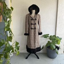 1960s Cottagecore Wool Tapestry Print Hooded Penny Lane Trench Coat picture