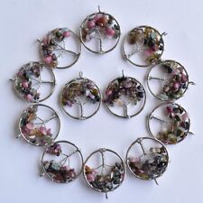 Wholesale 10pcs Tree of life india agate Crystal Pendants for jewelry marking picture