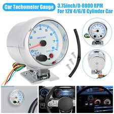 3.75'' 12V Car Tachometer Gauge Meter LED Inter Shift Light 0-8000 RPM Universal picture