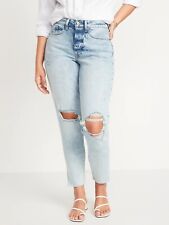 Old Navy Women's High-Waisted Button-Fly O.G. Straight Ripped Ankle Jeans 00-24 picture